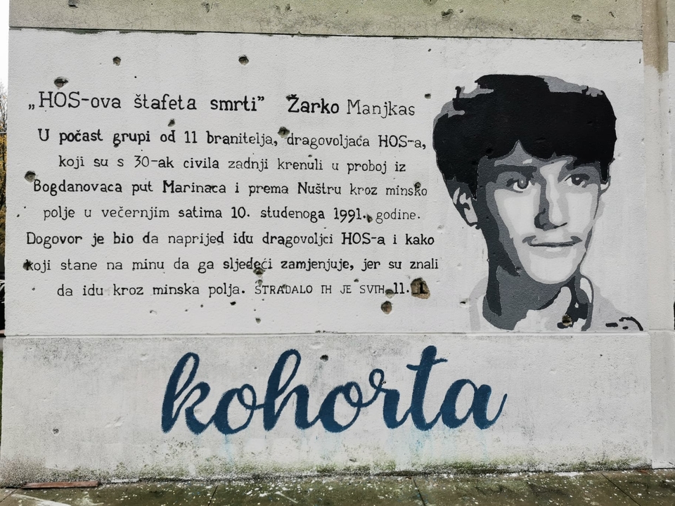 Mural posvećen "HOS-ovoj štafeti smrti"
