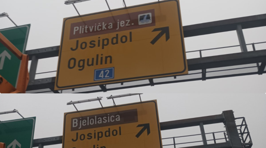 Izbacili putokaze na A-1 za nepostojeći HOC, ubacili za Plitvice - županica misli da će to donijeti bolje turističke rezultate