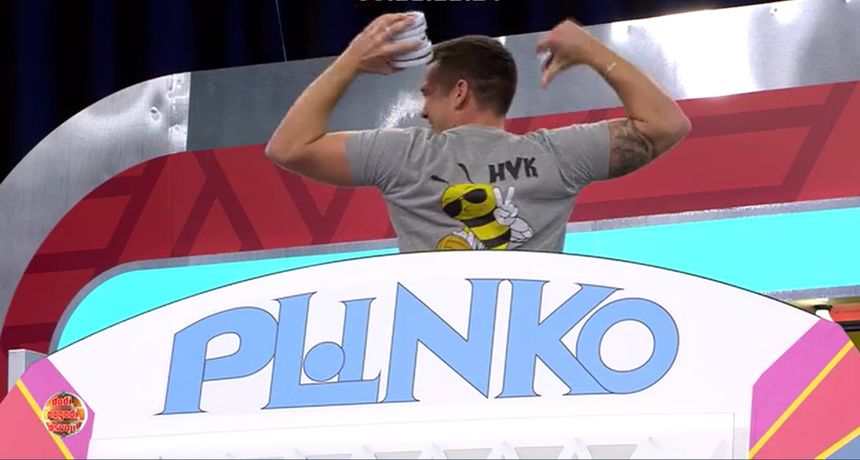 Profesionalni vojnik i vaterpolist Antonio iz Slavonskog Broda zaigrao je igru 'Plinko' u kojoj je mogao osvojiti 25000 kuna